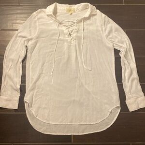 Cloth & Stone Lightweight Rayon White Blouse